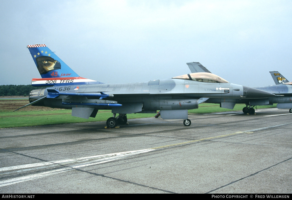 Aircraft Photo of J-636 | General Dynamics F-16A(R) Fighting Falcon | Netherlands - Air Force | AirHistory.net #193418