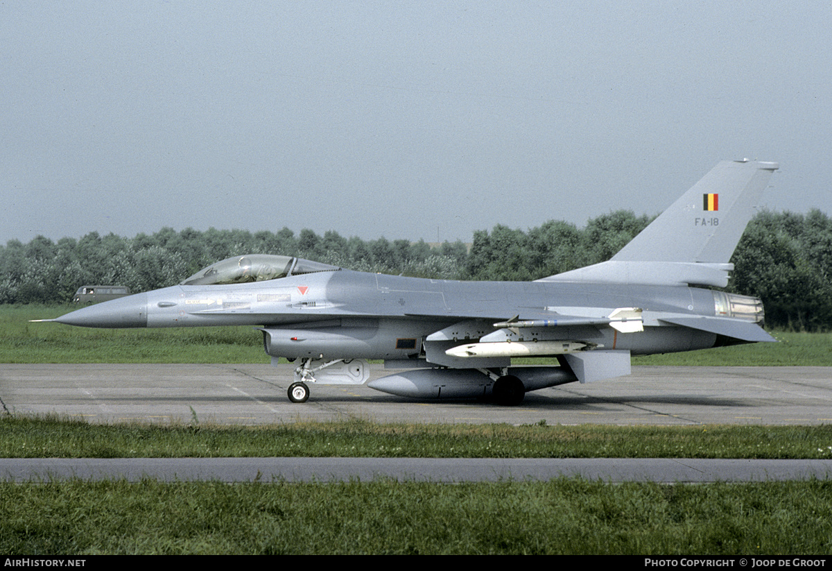 Aircraft Photo of FA-18 | General Dynamics F-16A Fighting Falcon | Belgium - Air Force | AirHistory.net #193659