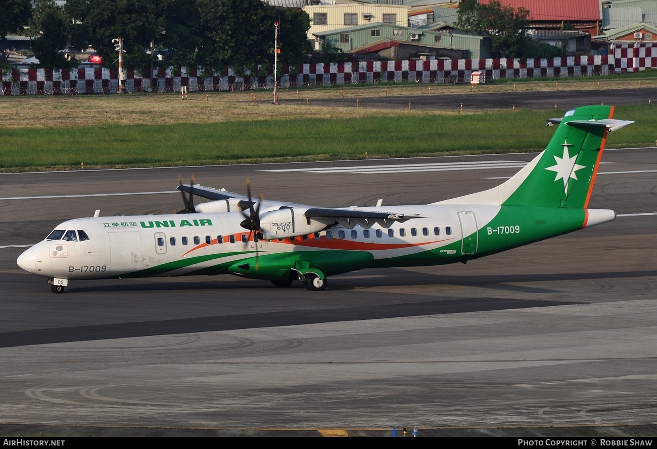 Aircraft Photo of B-17009 | ATR ATR-72-600 (ATR-72-212A) | UNI Air | AirHistory.net #193731