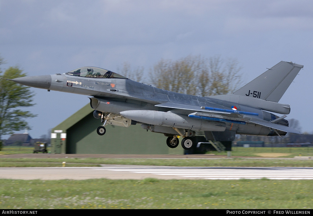 Aircraft Photo of J-511 | General Dynamics F-16AM Fighting Falcon | Netherlands - Air Force | AirHistory.net #194252
