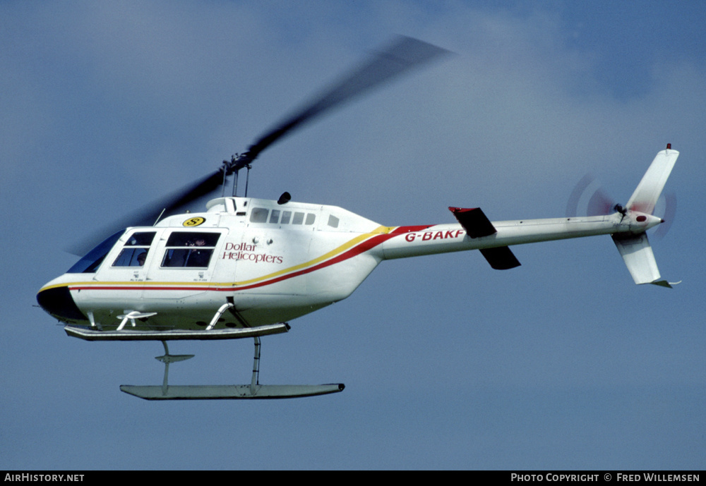Aircraft Photo of G-BAKF | Bell 206B JetRanger II | Dollar Helicopters | AirHistory.net #194330