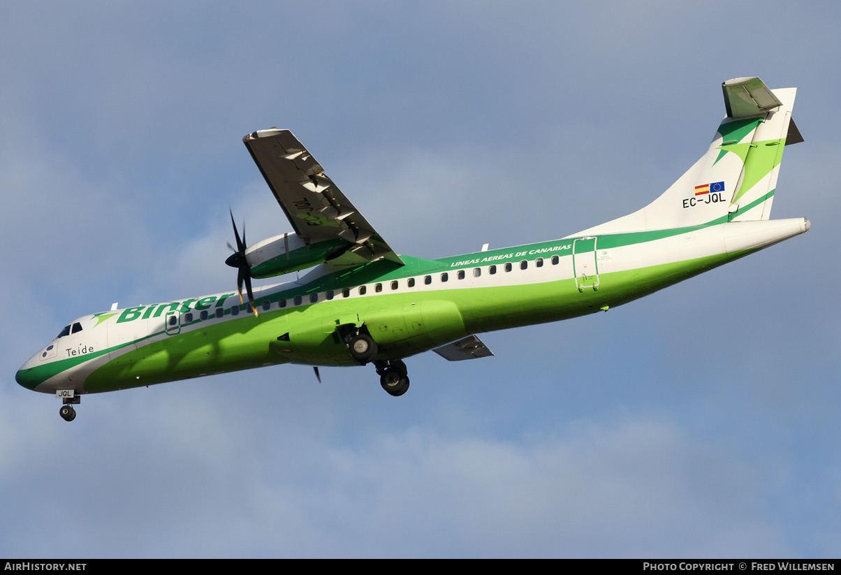 Aircraft Photo of EC-JQL | ATR ATR-72-500 (ATR-72-212A) | Binter Canarias | AirHistory.net #194425
