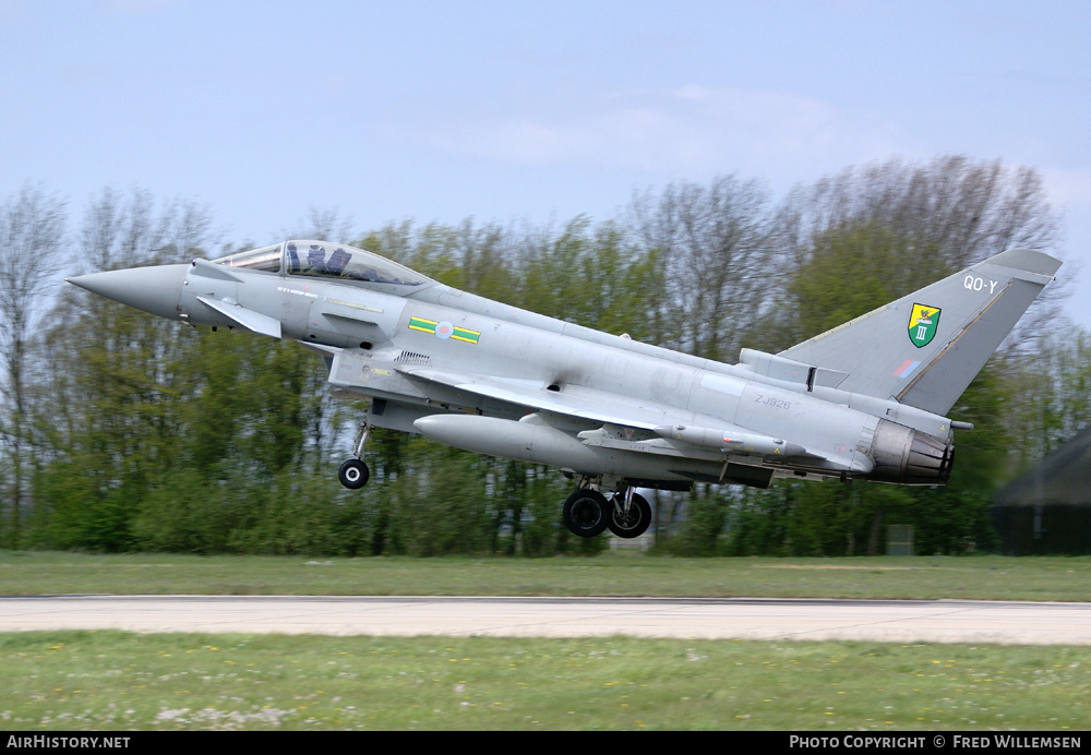 Aircraft Photo of ZJ926 | Eurofighter EF-2000 Typhoon FGR4 | UK - Air Force | AirHistory.net #194922
