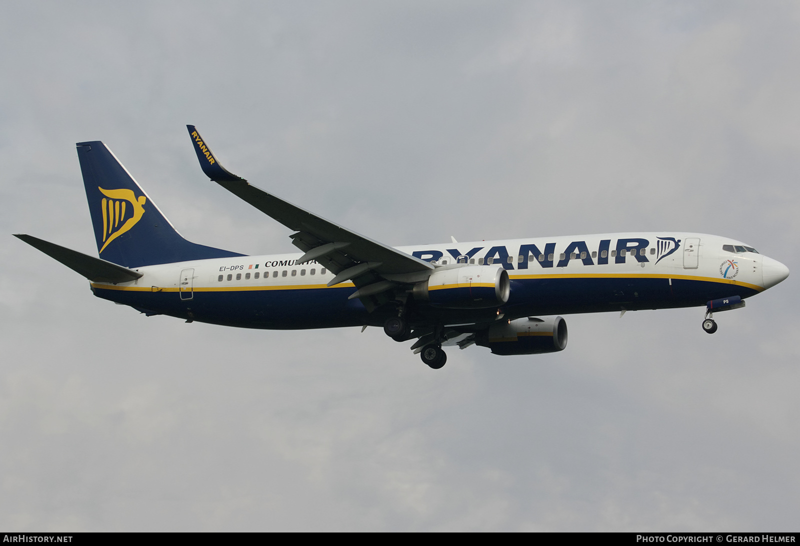 Aircraft Photo of EI-DPS | Boeing 737-8AS | Ryanair | AirHistory.net #195369