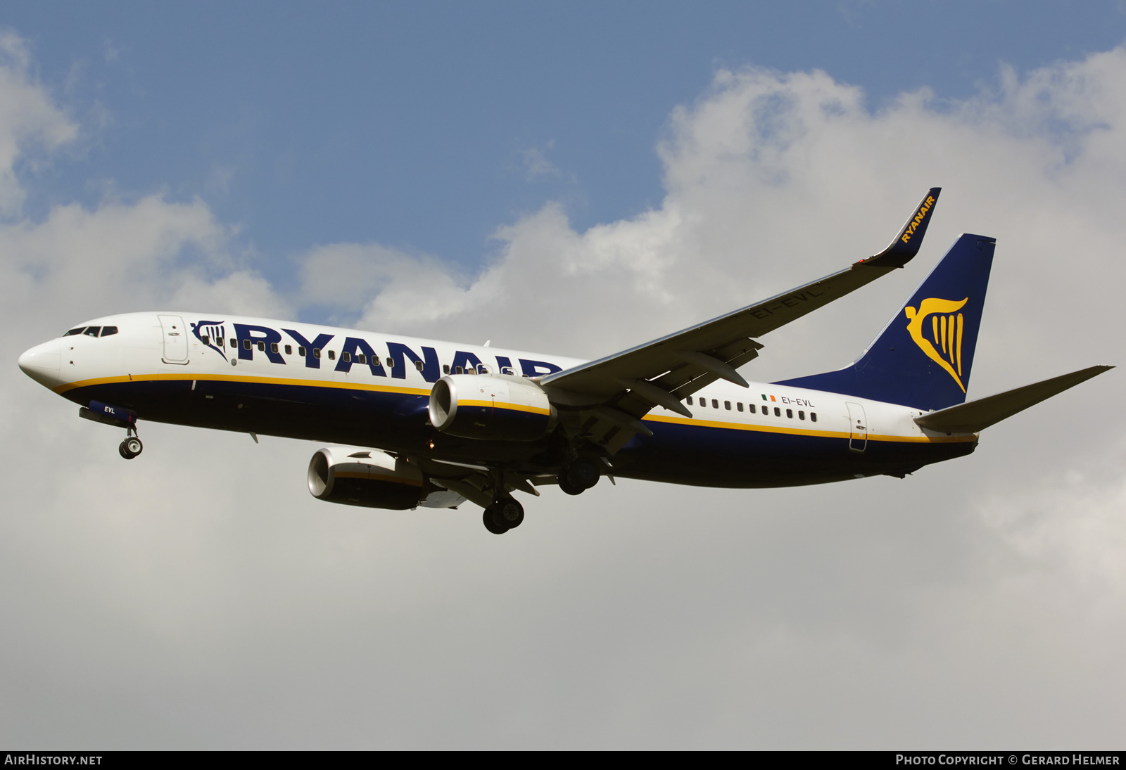 Aircraft Photo of EI-EVL | Boeing 737-8AS | Ryanair | AirHistory.net #195424
