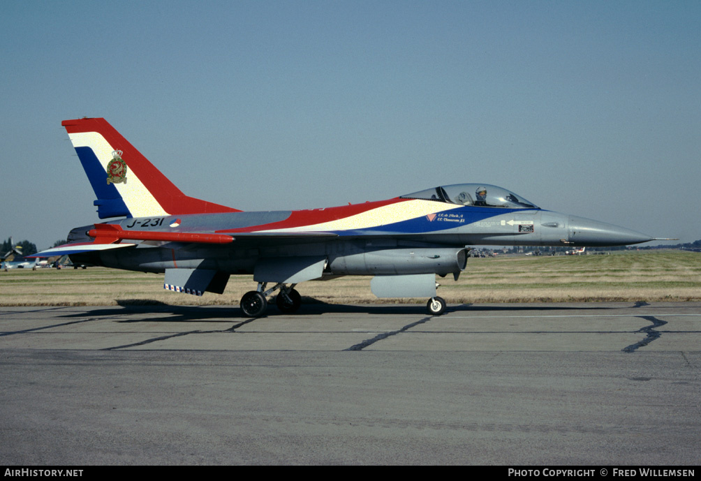 Aircraft Photo of J-231 | General Dynamics F-16A Fighting Falcon | Netherlands - Air Force | AirHistory.net #195498