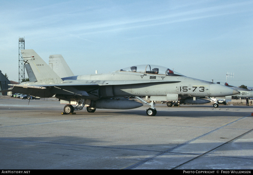 Aircraft Photo of CE15-4 | McDonnell Douglas EF-18B Hornet | Spain - Air Force | AirHistory.net #195516