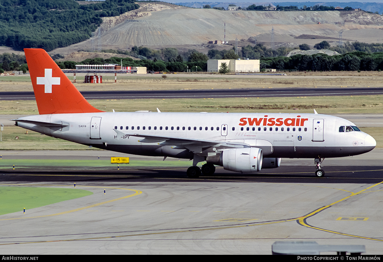 Aircraft Photo of HB-IPY | Airbus A319-112 | Swissair | AirHistory.net #195590