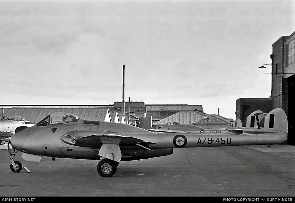 Aircraft Photo of A79-450 | De Havilland D.H. 100 Vampire FB31 | Australia - Air Force | AirHistory.net #196086