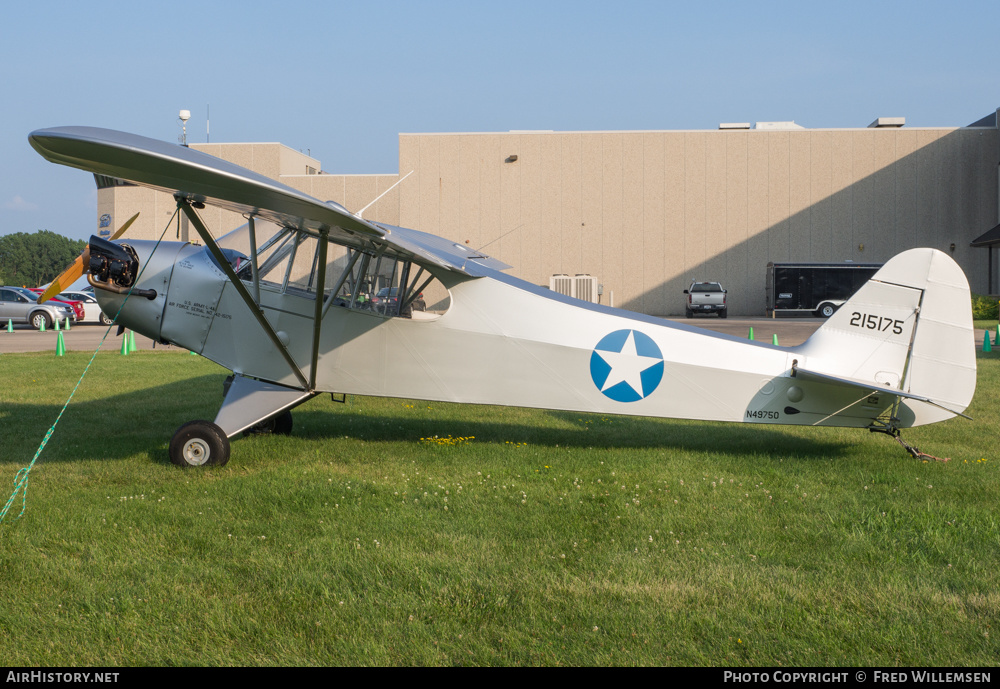 Aircraft Photo of N49750 / 215175 | Piper L-4H Grasshopper (J-3C) | USA - Army | AirHistory.net #196437