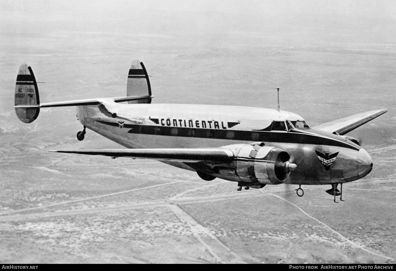 Aircraft Photo of NC25637 | Lockheed 18-08 Lodestar | Continental Airlines | AirHistory.net #196757