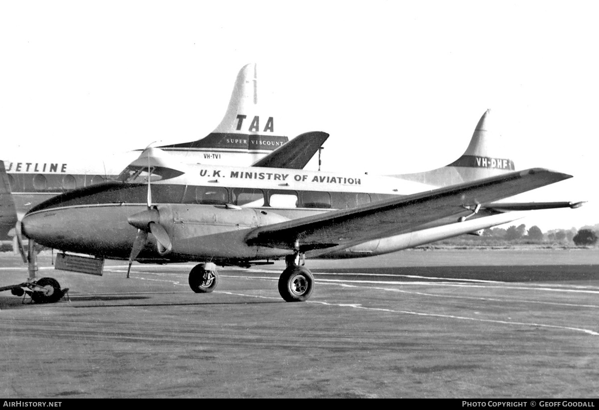 Aircraft Photo of VH-DHF | De Havilland D.H. 104 Dove 6 | UK Ministry of Aviation | AirHistory.net #196844