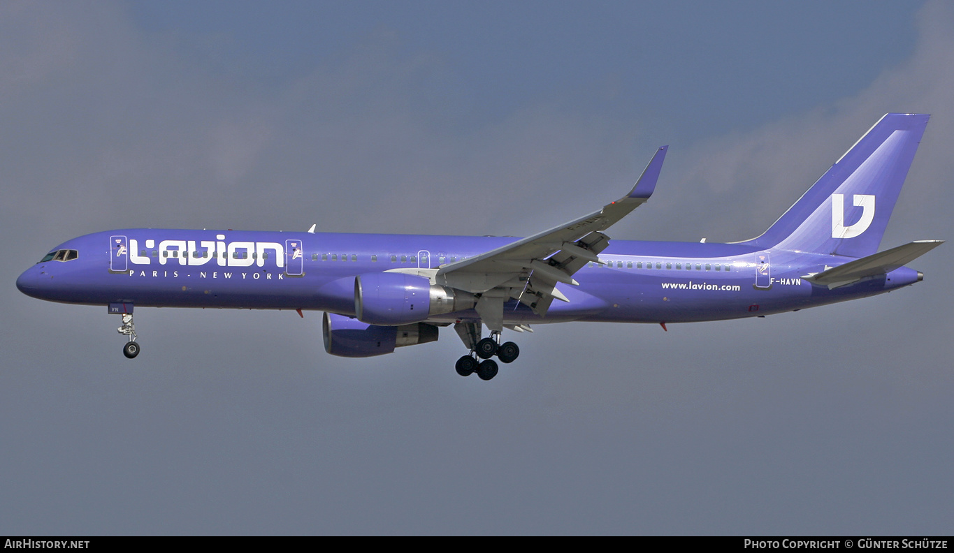 Aircraft Photo of F-HAVN | Boeing 757-230 | L'Avion | AirHistory.net #197297