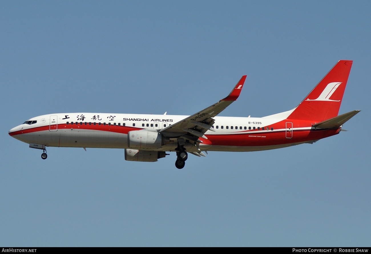 Aircraft Photo of B-5395 | Boeing 737-86D | Shanghai Airlines | AirHistory.net #197721