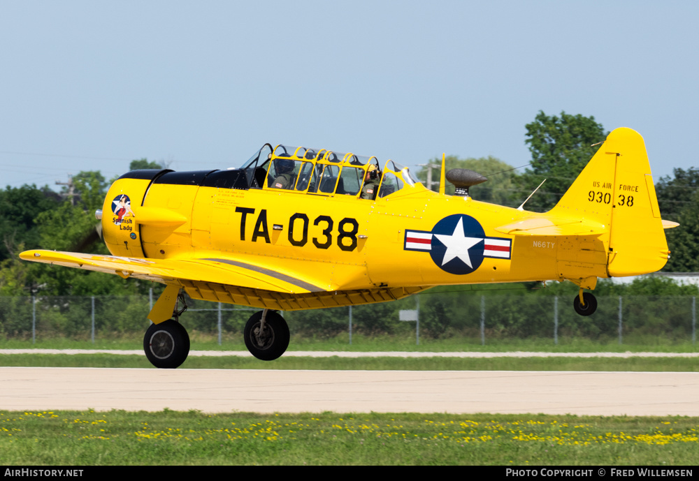 Aircraft Photo of N66TY / 93038 | North American T-6G Texan | USA - Air Force | AirHistory.net #197990