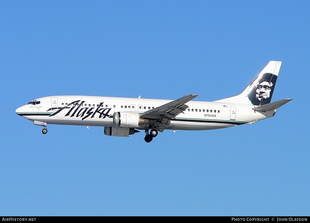 Aircraft Photo of N754AS | Boeing 737-4Q8 | Alaska Airlines | AirHistory.net #198328