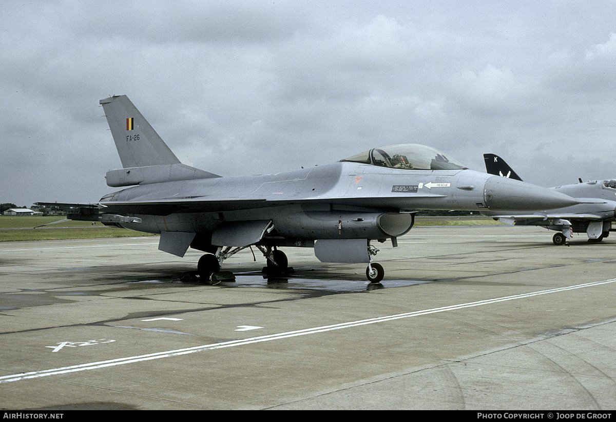 Aircraft Photo of FA-26 | General Dynamics F-16A Fighting Falcon | Belgium - Air Force | AirHistory.net #198487