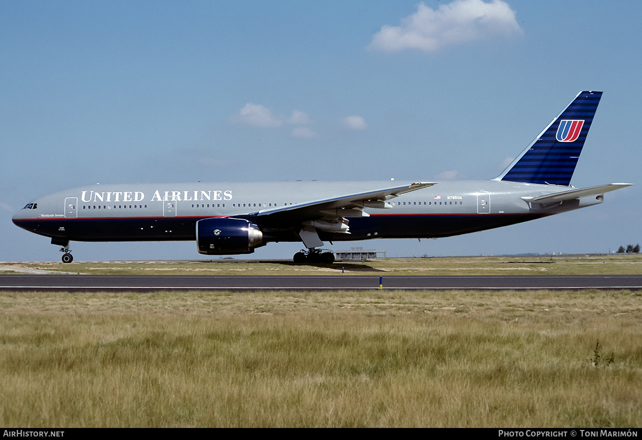 Aircraft Photo of N785UA | Boeing 777-222/ER | United Airlines | AirHistory.net #198578