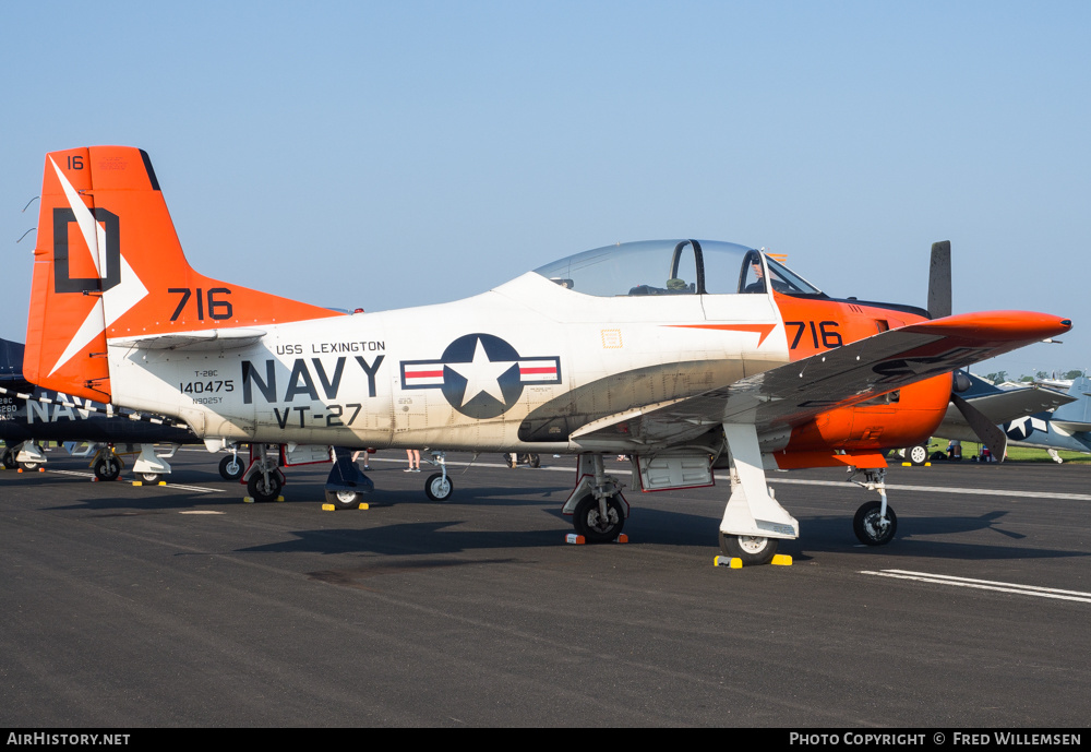 Aircraft Photo of N9025Y / 140475 | North American T-28C Trojan | USA - Navy | AirHistory.net #198595