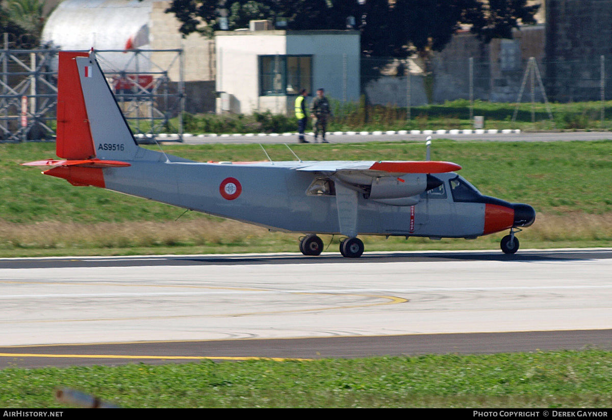 Aircraft Photo of AS9516 | Pilatus Britten-Norman BN-2B-26 Islander | Malta - Air Force | AirHistory.net #198815