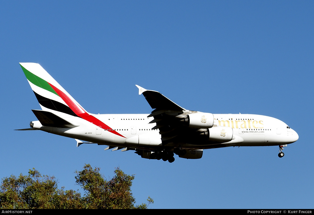 Aircraft Photo of A6-EEU | Airbus A380-861 | Emirates | AirHistory.net #199118