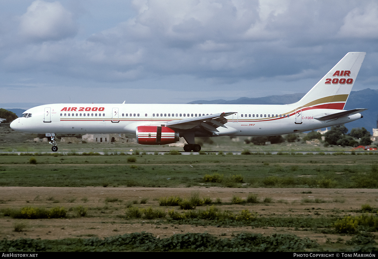 Aircraft Photo of C-FOOA | Boeing 757-28A | Air 2000 | AirHistory.net #199468
