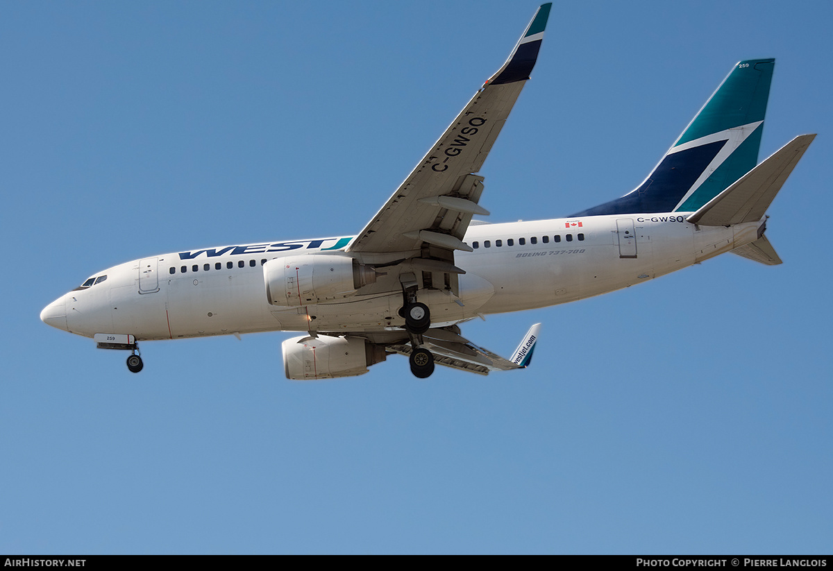 Aircraft Photo of C-GWSQ | Boeing 737-7CT | WestJet | AirHistory.net #199660