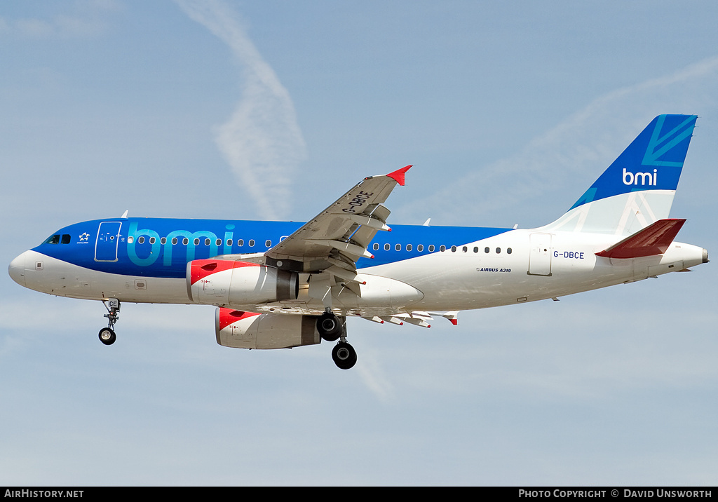 Aircraft Photo of G-DBCE | Airbus A319-131 | BMI - British Midland International | AirHistory.net #200004