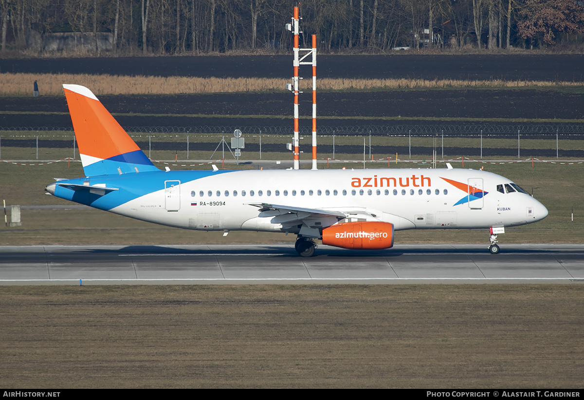 Aircraft Photo of RA-89094 | Sukhoi SSJ-100-95B-LR Superjet 100 (RRJ-95LR) | Azimuth Airlines | AirHistory.net #200072