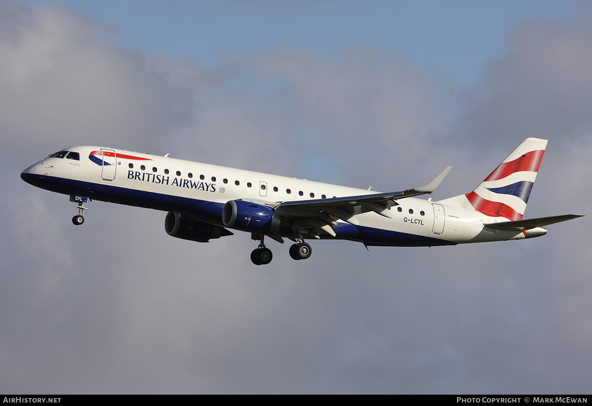 Aircraft Photo of G-LCYL | Embraer 190SR (ERJ-190-100SR) | British Airways | AirHistory.net #200396