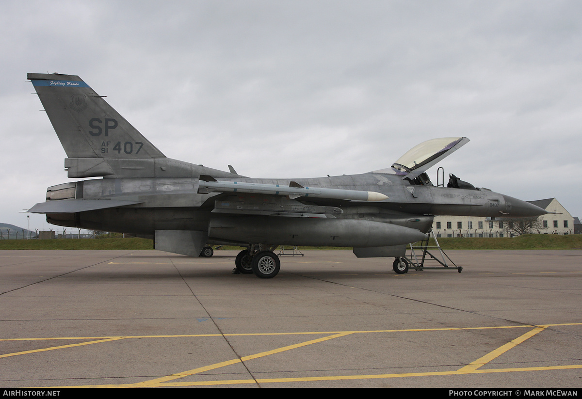 Aircraft Photo of 91-0407 / AF91-407 | Lockheed F-16CM Fighting Falcon | USA - Air Force | AirHistory.net #200626