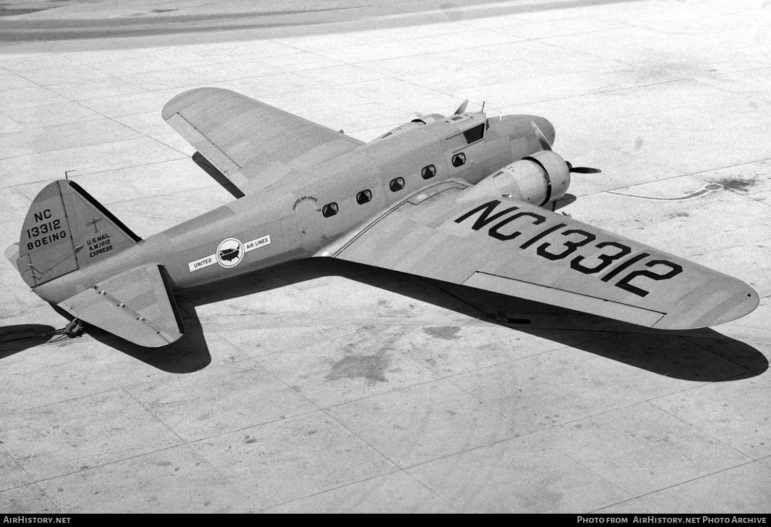 Aircraft Photo of NC13312 | Boeing 247D | United Air Lines | AirHistory.net #201067