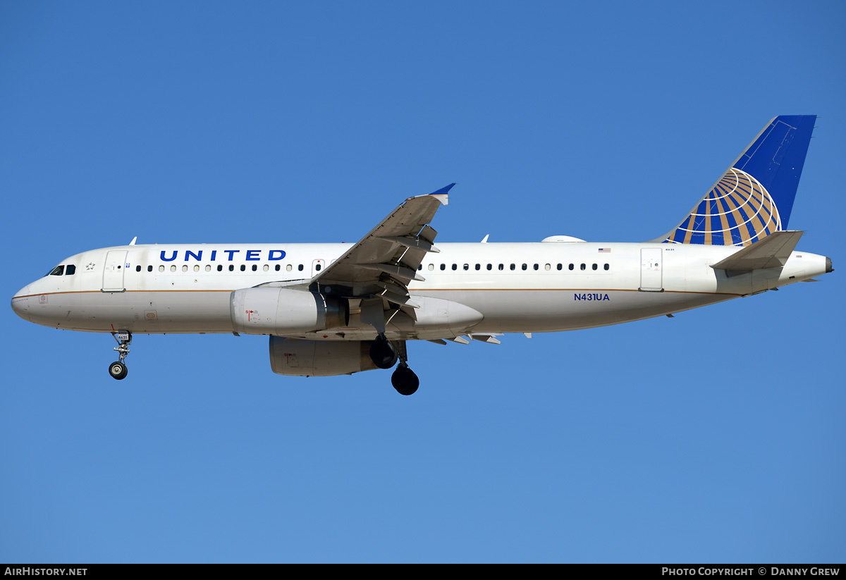 Aircraft Photo of N431UA | Airbus A320-232 | United Airlines | AirHistory.net #201086