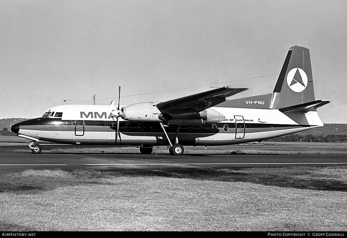 Aircraft Photo of VH-FNU | Fokker F27-600 Friendship | MacRobertson Miller Airlines - MMA | Ansett Airlines of Australia | AirHistory.net #201121