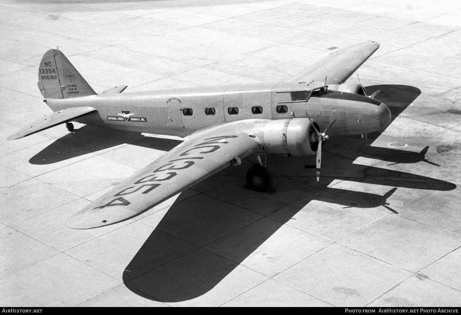 Aircraft Photo of NC13354 | Boeing 247D | National Parks Airways | AirHistory.net #201456