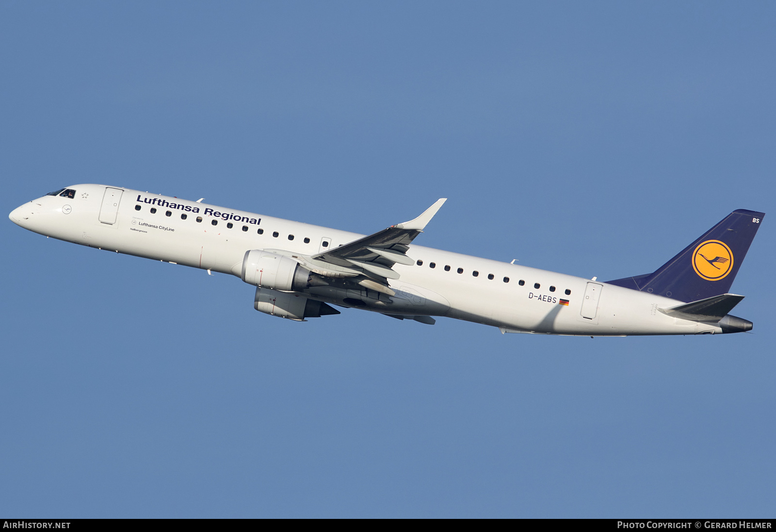 Aircraft Photo of D-AEBS | Embraer 195LR (ERJ-190-200LR) | Lufthansa Regional | AirHistory.net #201581