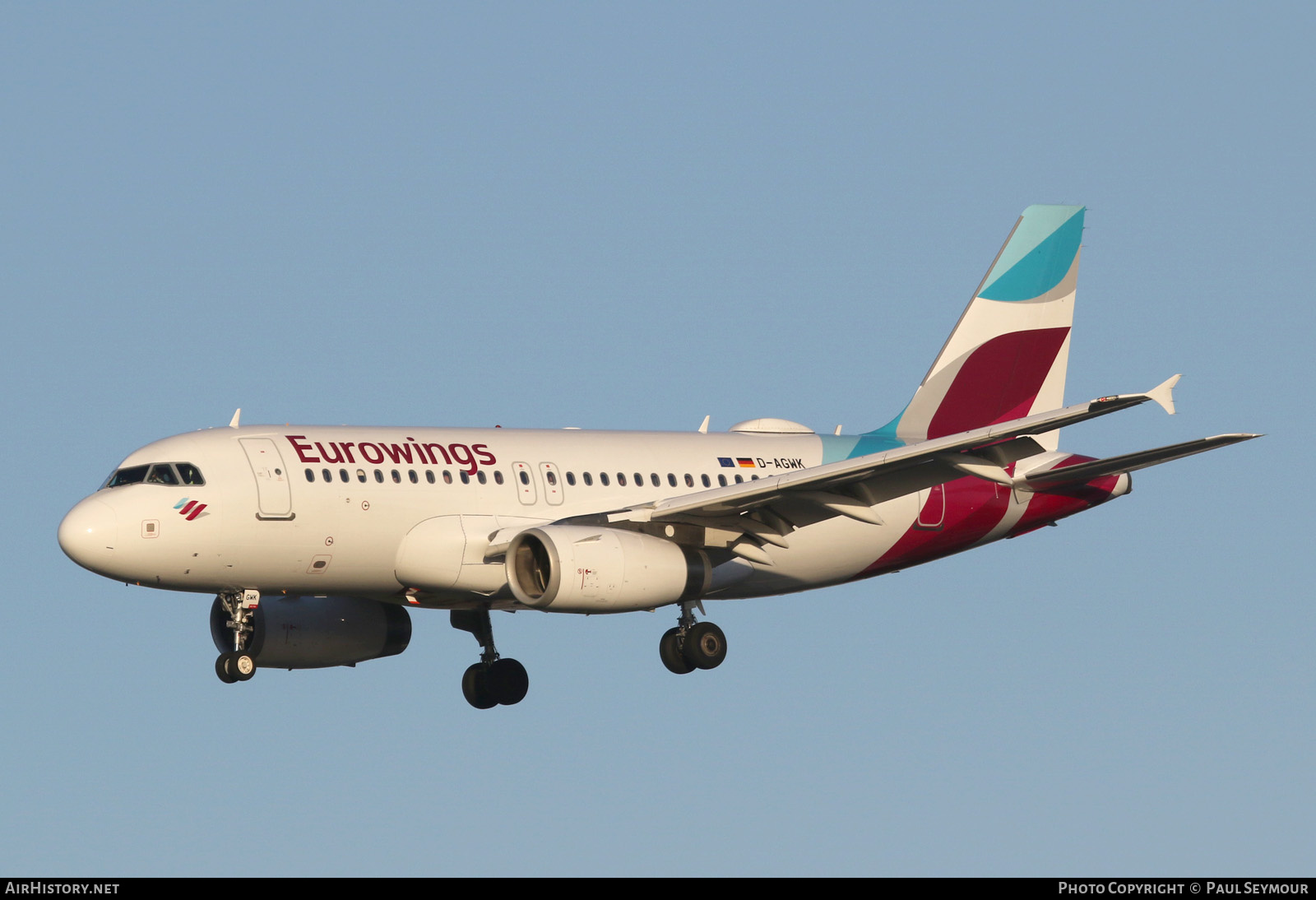 Aircraft Photo of D-AGWK | Airbus A319-132 | Eurowings | AirHistory.net #201794