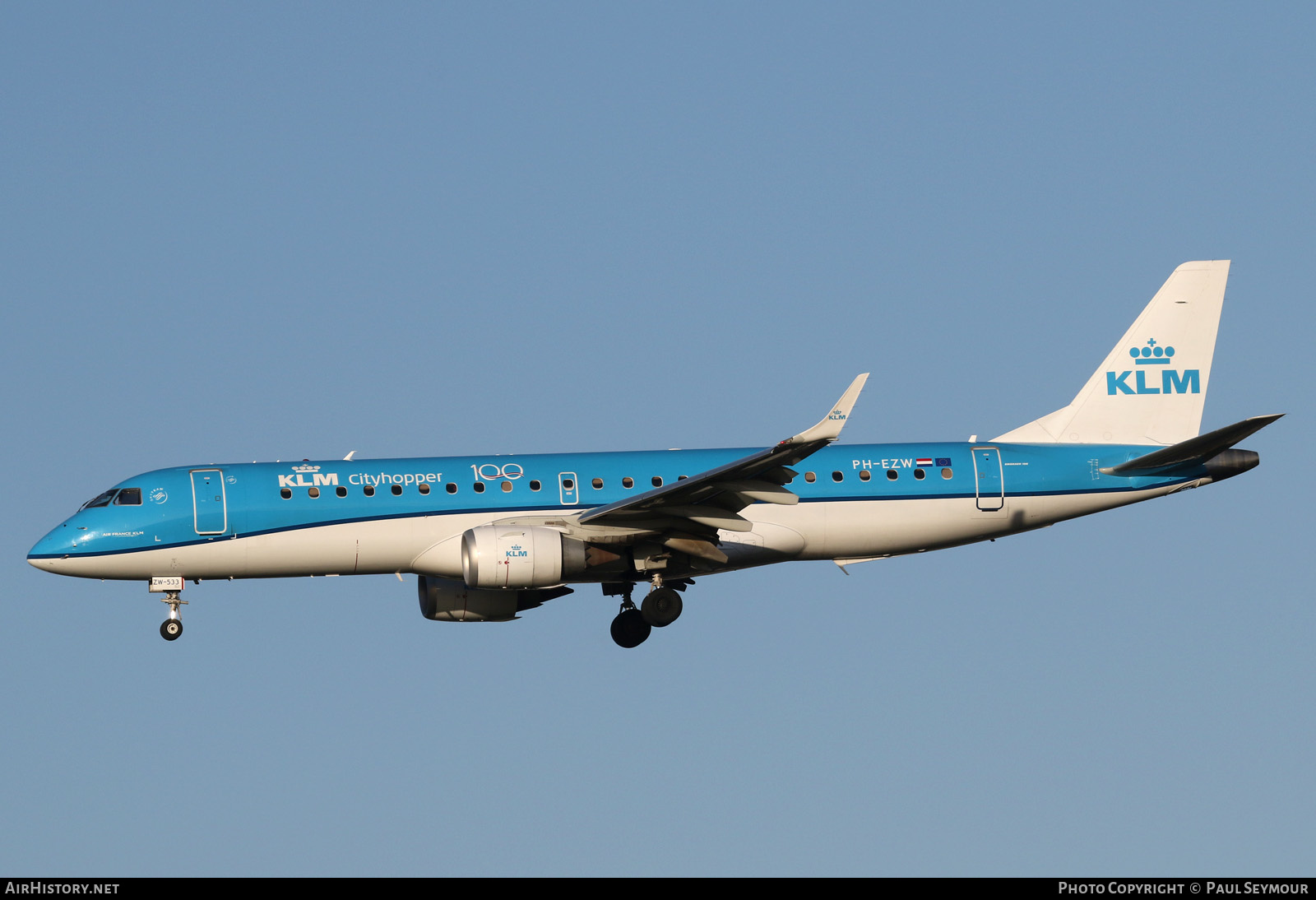 Aircraft Photo of PH-EZW | Embraer 190STD (ERJ-190-100STD) | KLM Cityhopper | AirHistory.net #201904