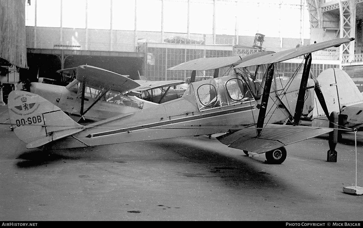 Aircraft Photo of OO-SOB | De Havilland D.H. 82A Tiger Moth II | Burgerlijke Luchtvaartschool | AirHistory.net #202499