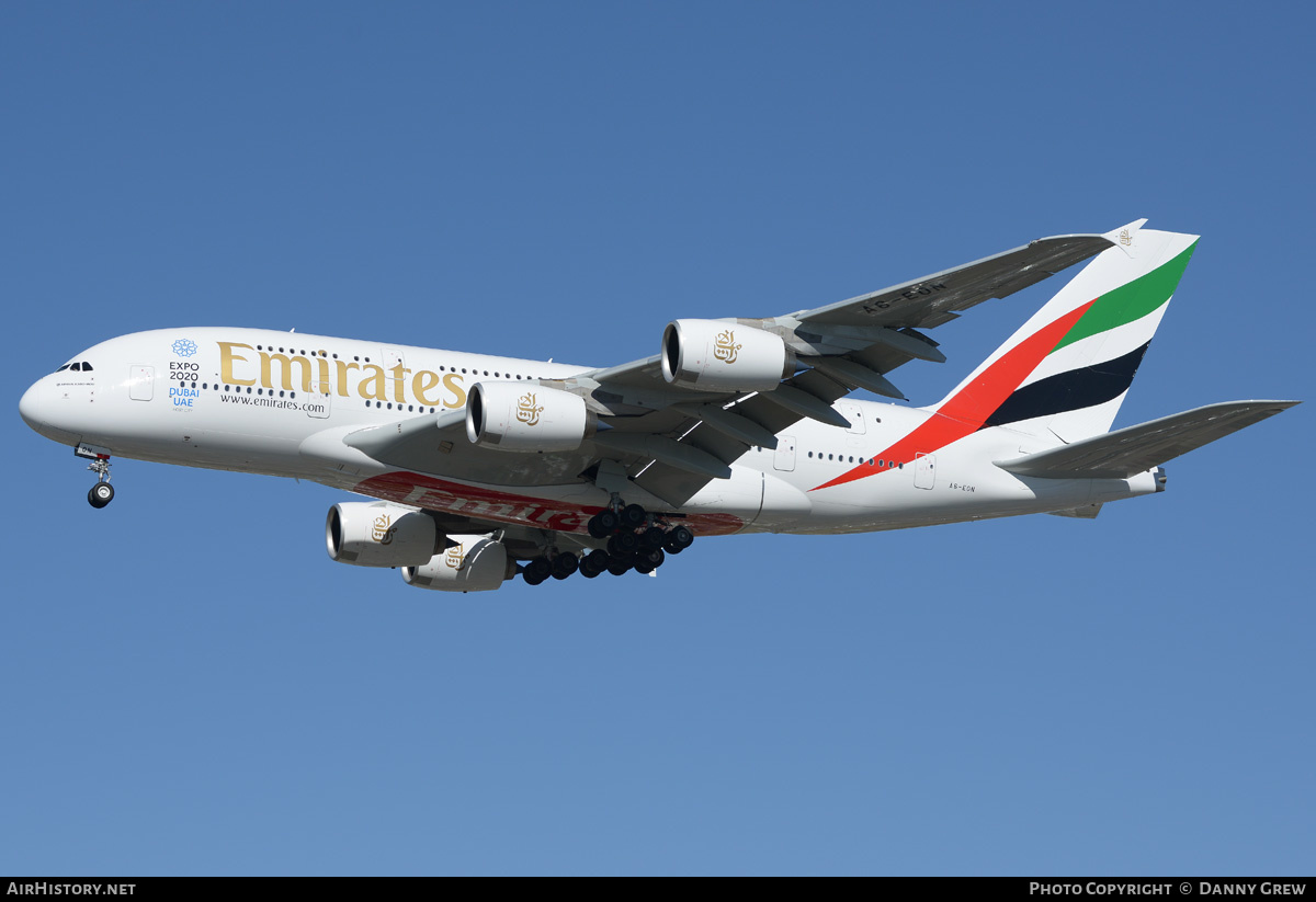 Aircraft Photo of A6-EON | Airbus A380-861 | Emirates | AirHistory.net #202560