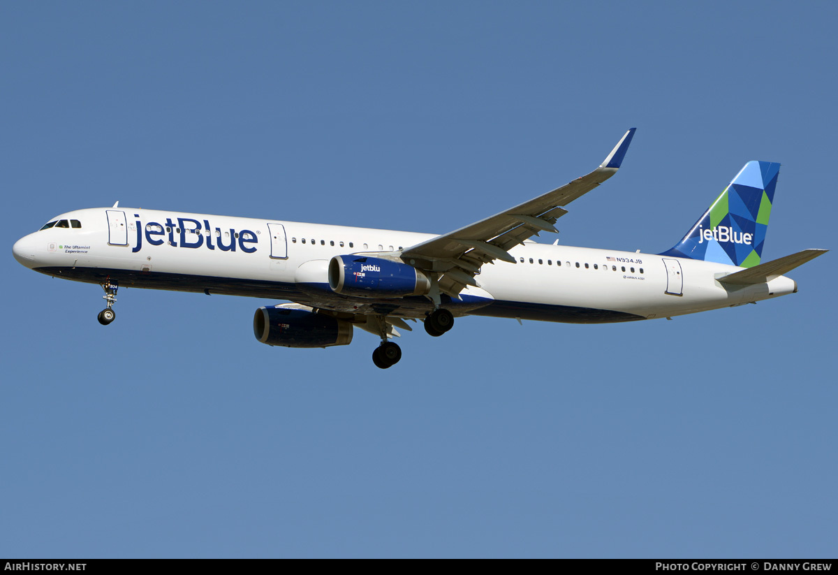 Aircraft Photo of N934JB | Airbus A321-231 | JetBlue Airways | AirHistory.net #202602