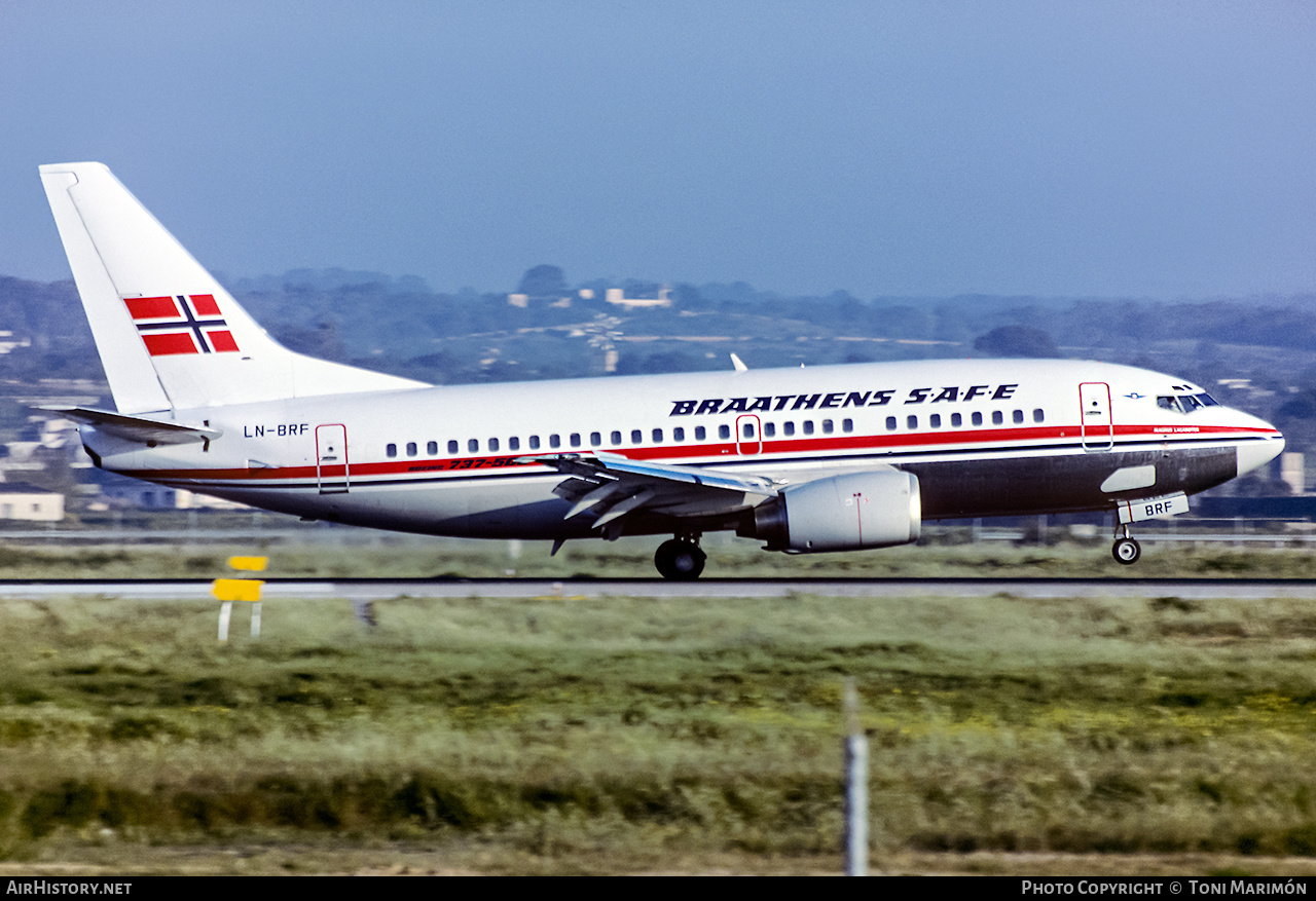 Aircraft Photo of LN-BRF | Boeing 737-505 | Braathens SAFE | AirHistory.net #202615
