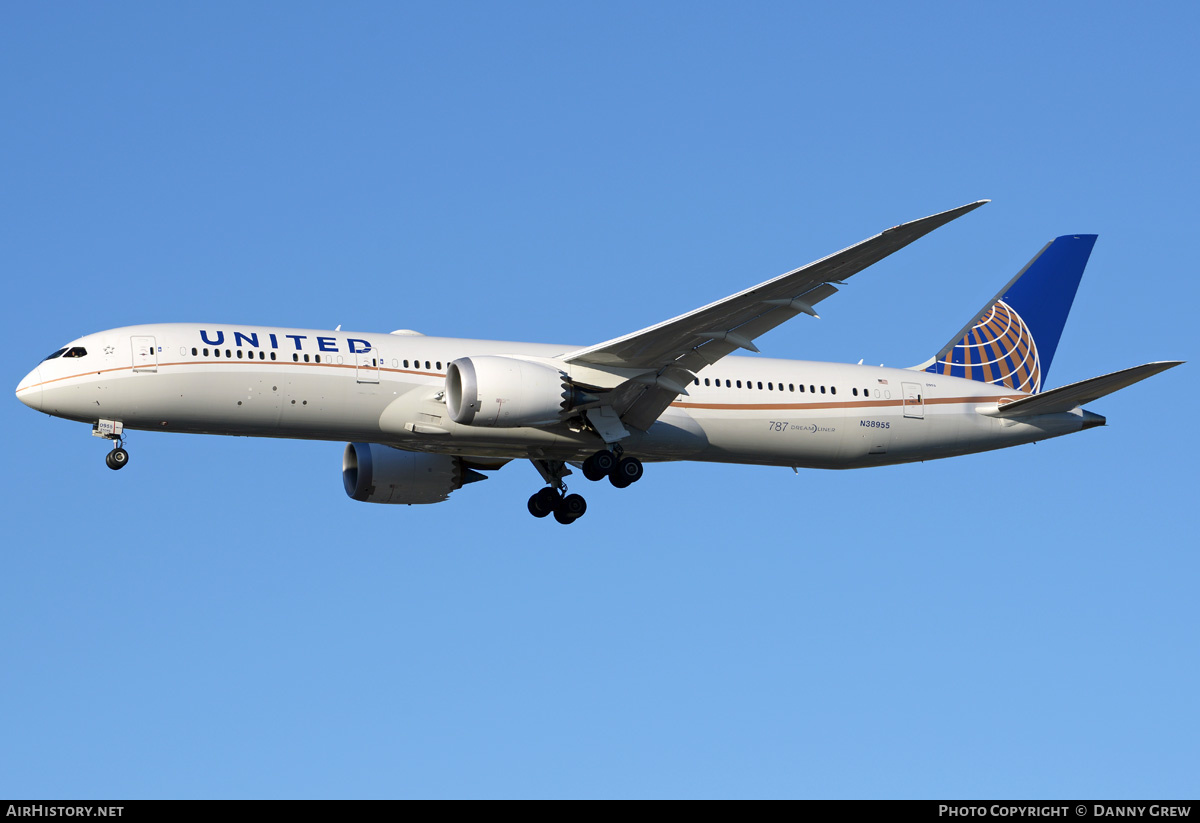 Aircraft Photo of N38955 | Boeing 787-9 Dreamliner | United Airlines | AirHistory.net #202865