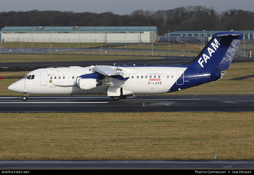 Aircraft Photo of G-LUXE | British Aerospace BAe-146-301/ARA | FAAM - Facility for Airborne Atmospheric Measurements | AirHistory.net #203524