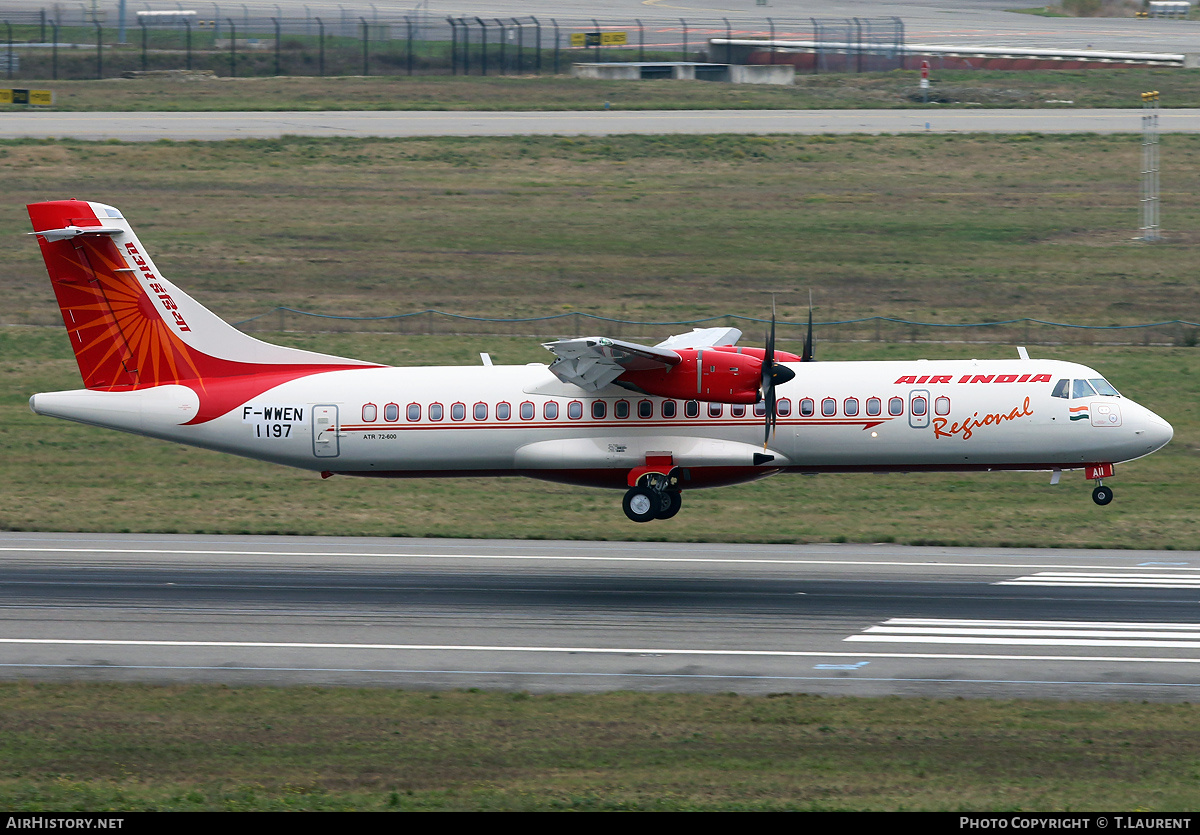 Aircraft Photo of F-WWEN | ATR ATR-72-600 (ATR-72-212A) | Air India Regional | AirHistory.net #203535