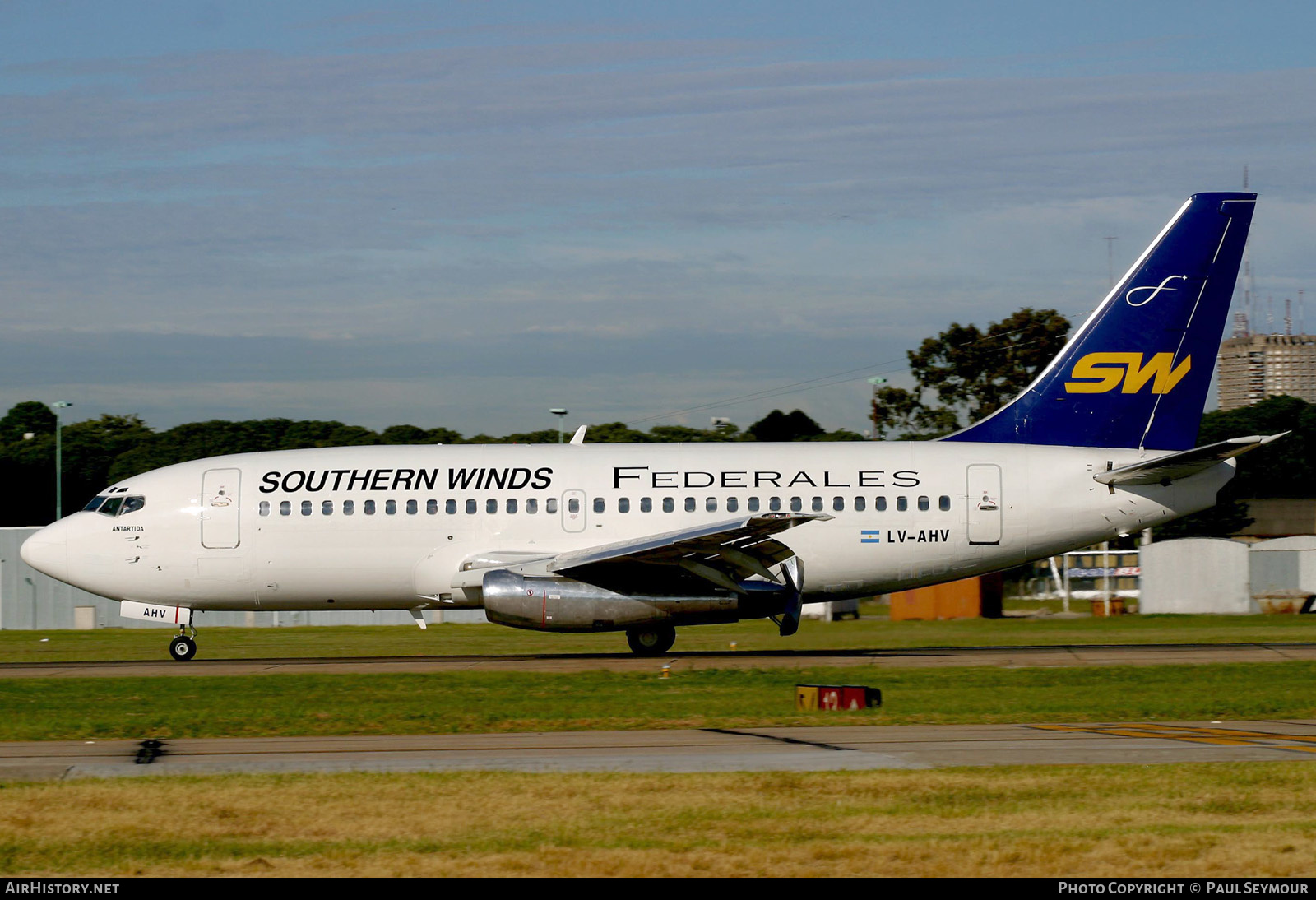 Aircraft Photo of LV-AHV | Boeing 737-2C3/Adv | Southern Winds | AirHistory.net #203954