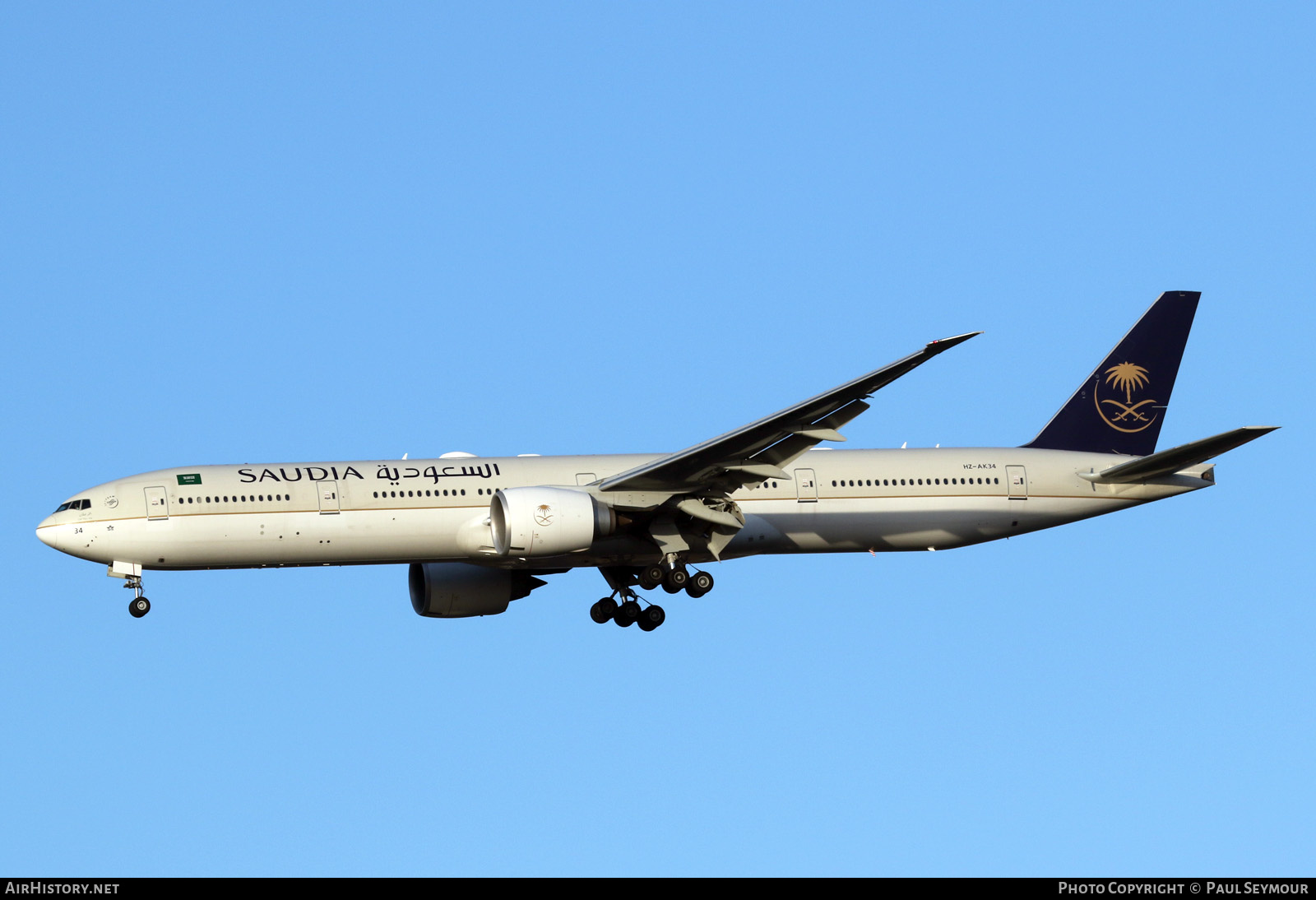 Aircraft Photo of HZ-AK34 | Boeing 777-300/ER | Saudia - Saudi Arabian Airlines | AirHistory.net #205511