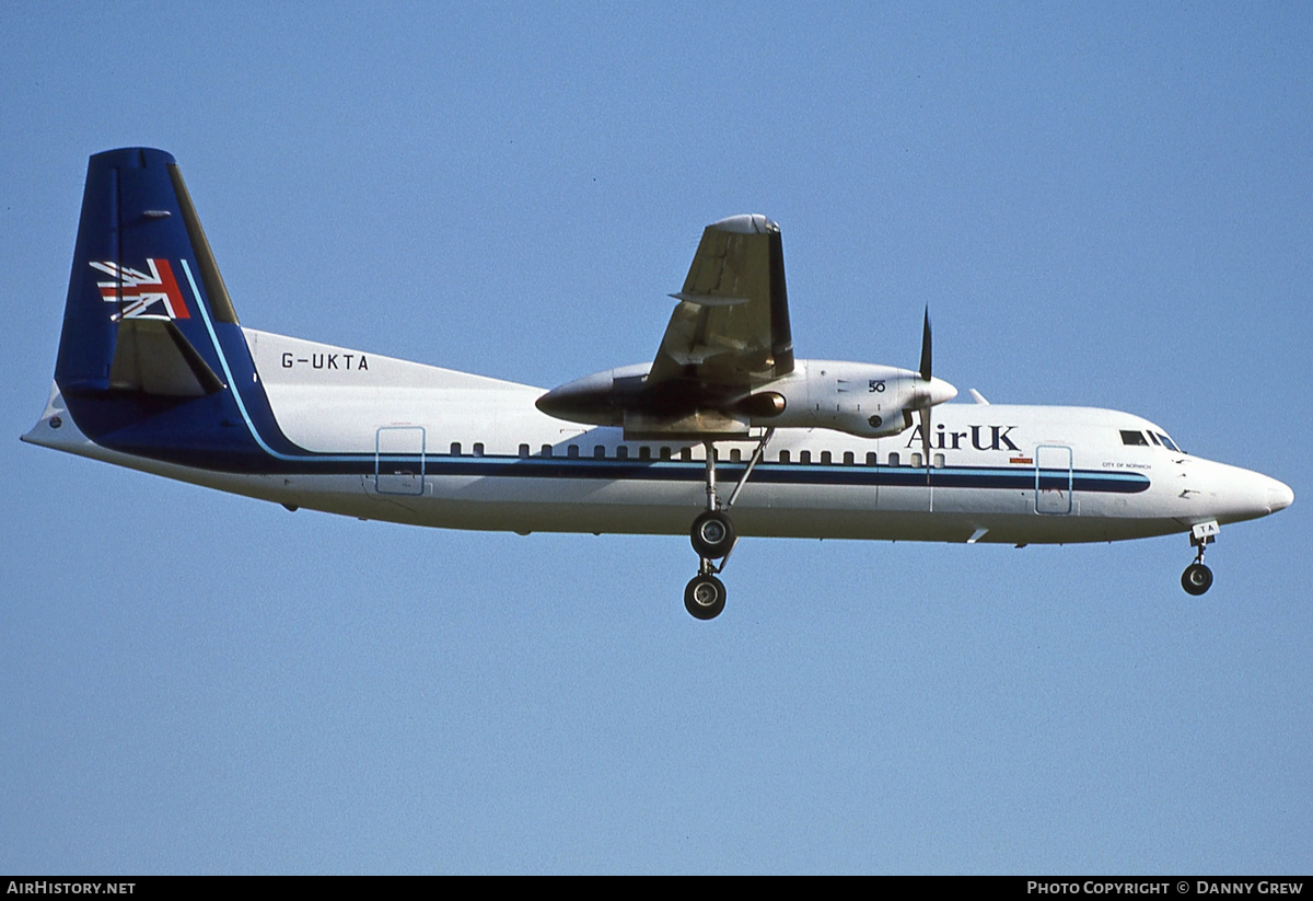Aircraft Photo of G-UKTA | Fokker 50 | Air UK | AirHistory.net #205812