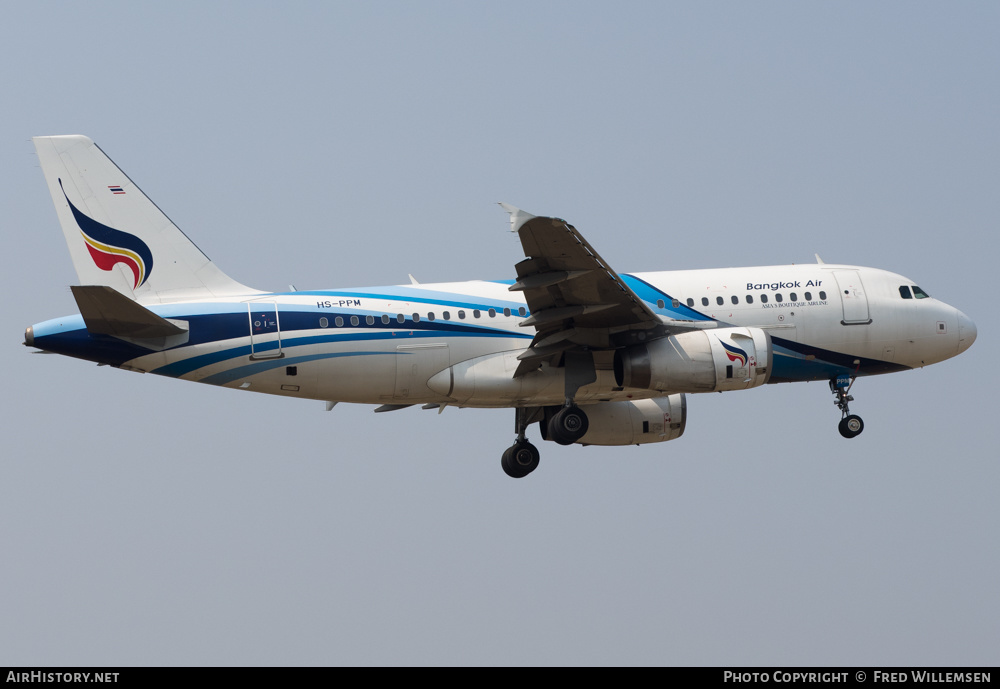 Aircraft Photo of HS-PPM | Airbus A319-132 | Bangkok Airways | AirHistory.net #206516