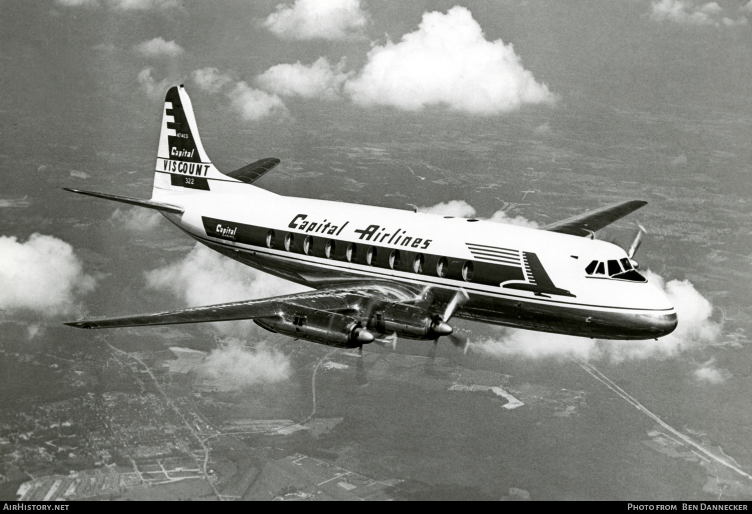 Aircraft Photo of N7403 | Vickers 744 Viscount | Capital Airlines | AirHistory.net #206699